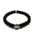 Βραχιόλι ανδρικό skull με μαύρο ματ αχάτη