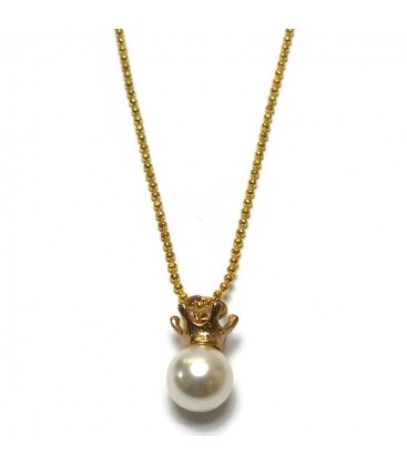 Κολιέ πέρλα κορώνα χειροποίητο