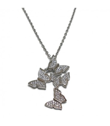 Κολιέ πεταλούδες από ασήμι 925