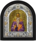 Ασημένια Εικόνα Άγιος Χαράλαμπος Μεταξοτυπία