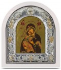 Ασημένια Εικόνα Παναγία του Βλαντιμήρ Μεταξοτυπία