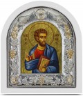 Ασημένια Εικόνα Άγιος Χαράλαμπος Μεταξοτυπία