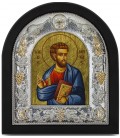 Ασημένια Εικόνα Άγιος Χαράλαμπος Μεταξοτυπία