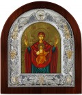 Ασημένια Εικόνα Παναγία η Τσαμπίκα Μεταξοτυπία