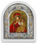 Ασημένια Εικόνα Άγιος Χαράλαμπος Μεταξοτυπία