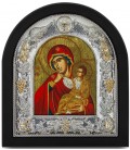 Ασημένια Εικόνα Παναγία η Παραμυθία Μεταξοτυπία