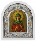 Ασημένια Εικόνα Αγία Μαρίνα Μεταξοτυπία