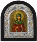 Ασημένια Εικόνα Αγία Μαρίνα Μεταξοτυπία