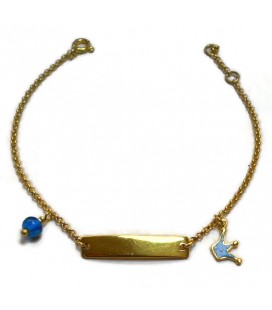 Βραχιόλι ταυτότητα από επιχρυσωμένο ασημι 925 BRBcrg