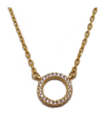 Κολιέ κύκλος από επιχρυσωμένο ασήμι 925