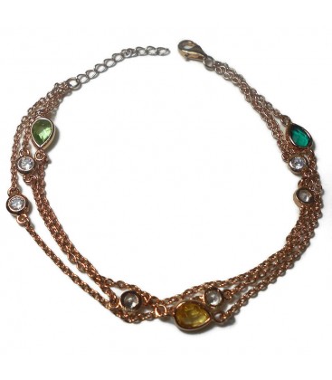 Βραχιόλι με κρυσταλλάκια από ασήμι 925