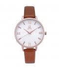 Season Time WATCH Madison Crystals Brown Leather Strap 2178-2