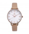 Season Time WATCH Madison Crystals Beige Leather Strap 2178-3