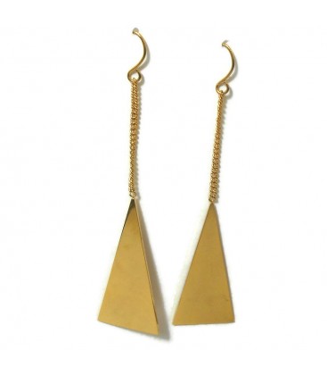 Σκουλαρίκια τρίγωνα κρεμαστά από ατσάλι