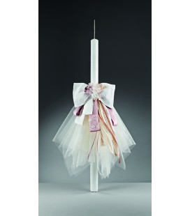 Λαμπάδα βάφτισης λουλούδια για κορίτσι 169