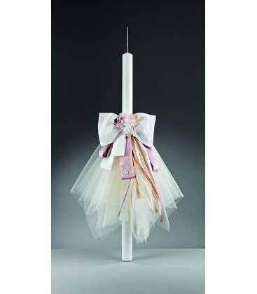 Λαμπάδα βάφτισης λουλούδια για κορίτσι 169