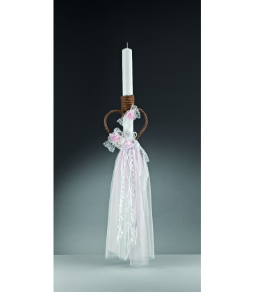 Λαμπάδα βάφτισης καρδιά για κορίτσι 171