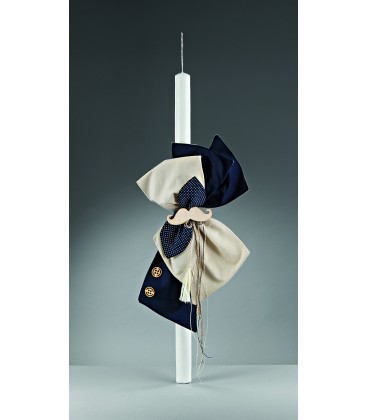 Λαμπάδα βάφτισης με μουστάκι για αγόρι 179