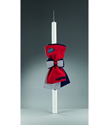 Λαμπάδα βάφτισης καπέλο- μουστάκι για αγόρι 184