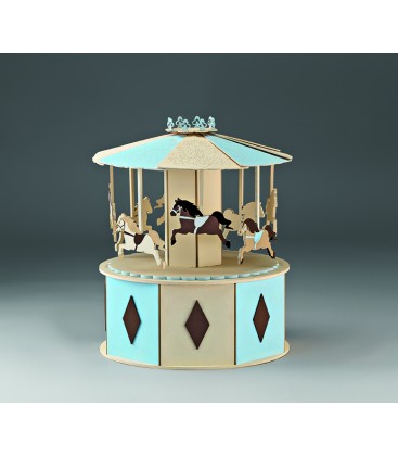 Ξύλινο κουτί βάφτισης καρουζέλ