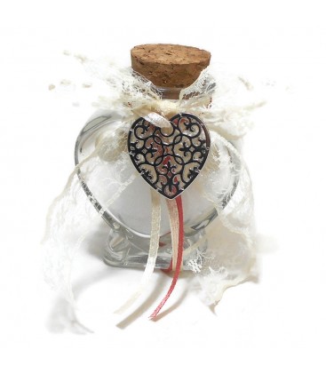 Μπομπονιέρα βαζάκι σε σχήμα καρδιάς MPOB8776