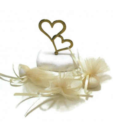 Μπομπονιέρα επιτραπέζια καρδιές MPOG8770