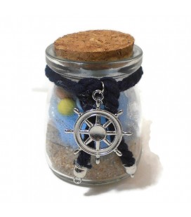 Μπομπονιέρα γυάλινο βαζάκι τιμόνι καραβιού MPOB8653