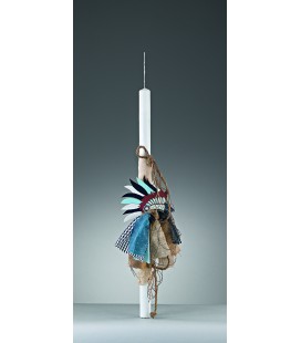 Λαμπάδα βάφτισης με θέμα ινδιάνος για αγόρι 130