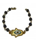 Βραχιόλι χέρι φατιμά από ορείχαλκο με ροζάριο