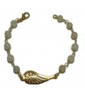Βραχιόλι φτερό αγγέλου από ορείχαλκο με ροζάριο
