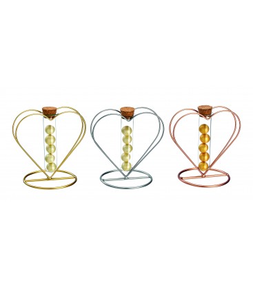 Μπομπονιέρα μεταλλική καρδιά με σωλήνα MPOG10066