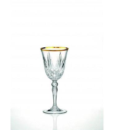 Ποτήρι κρασιού για γάμο με χρυσό χείλος 4214