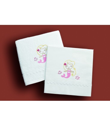 Λαδόπανα ολοκληρωμένο σετ  με γοργόνα για κορίτσι 446