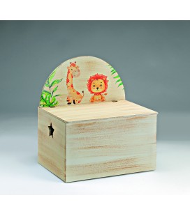 Ξύλινο κουτί με λιοντάρι και καμηλοπάρδαλη 4277