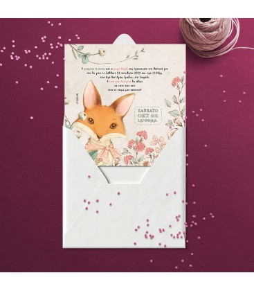 Προσκλητήριο αλεπουδάκι για κορίτσι 2112020