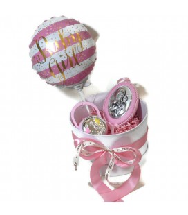 Ασημένιο Σετ δώρου για νεογέννητο για κορίτσι 0398