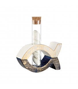 Μπομπονιέρα ψάρι κεραμικό με σωλήνα MPOG46543