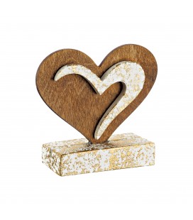 Μπομπονιέρα ξύλινη καρδιά MPOG46573