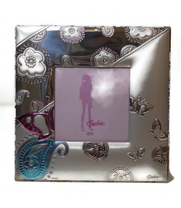 Ασημένια Κορνίζα Barbie με πεταλούδα 6Χ6