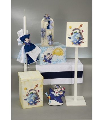 Σετ βάφτισης αεροπλανάκι και υδρόγειος SETVA024