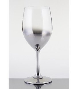 Ποτήρι κρασιού για γάμο 054 με ασημί λεπτομέρειες