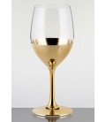Ποτήρι κρασιού με χρυσές λεπτομέρειες για γάμο 055
