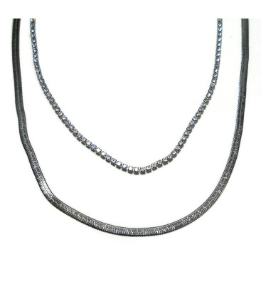 Κολιέ διπλό από ατσάλι KL1653